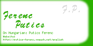 ferenc putics business card